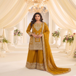 Royal Chinon Embroidered Sharara Suit Set